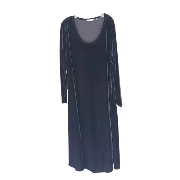 Soft Surroundings Maxi Dress Plus Black Vamp Velvet Witchy Whimsigoth Size 3X - Picture 1 of 10